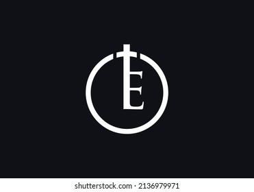 Church logo, art and symbol design with the letter E and alphabet