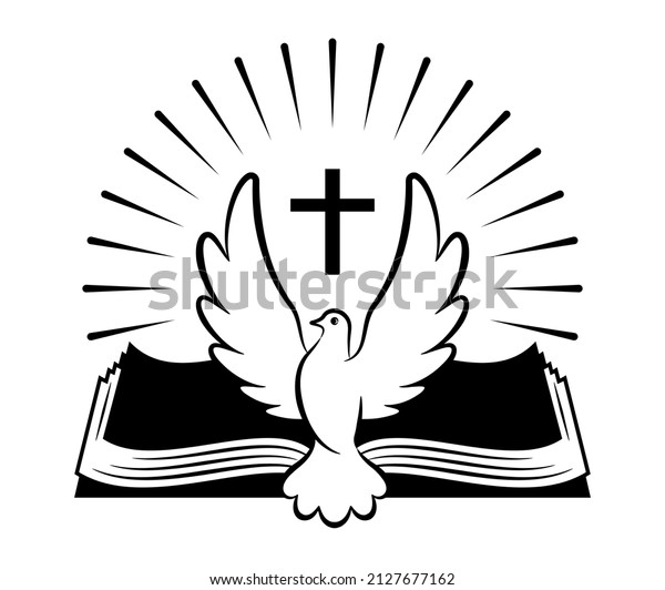 Church Logo Bible Dove Symbol Holy Stock Vector (Royalty Free ...