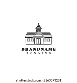 church logo cartoon icon design template black modern isolated vector illustration