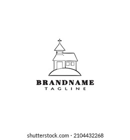 church logo cartoon icon template black modern isolated vector illustration