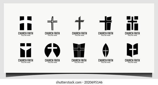 Church logo. Christian or catholic symbols. Cross symbol of the Holy Spirit