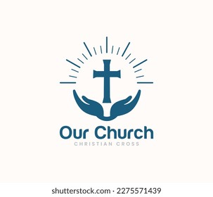 church logo or christian cross logo 