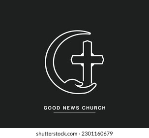 church logo. Christian cross logo vector