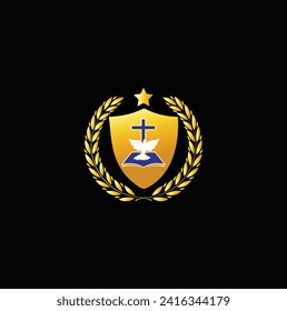 church logo. Christian cross logo vector. Bible Cross Tree Logo Design. Christian Church Tree Cross Vector Template Design.