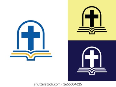 Church logo. Christian sign symbols. The Cross of Jesus