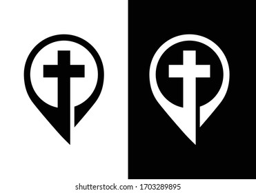 Church logo. Christian sign symbols. The Cross of Jesus