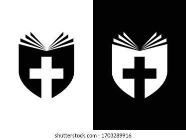 Church logo. Christian sign symbols. The Cross of Jesus