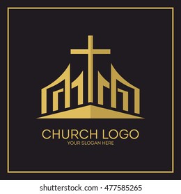 Church logo. Christian symbols. The Ascension of the Lord's Cross.