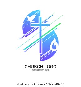 Church Logo Christian Symbols Cross Savior Stock Vector (Royalty Free ...