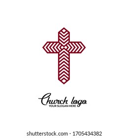 Church logo. Christian symbols. Cross of the Lord and Savior Jesus Christ.