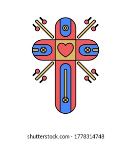 Church logo. Christian symbols. Cross of the Lord and Savior Jesus Christ.