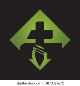 Church logo. Christian symbols. The Cross of Jesus, the fire of the Holy Spirit 