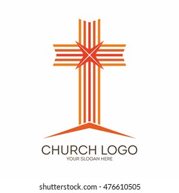 Church logo. Christian symbols. The cross of Jesus.