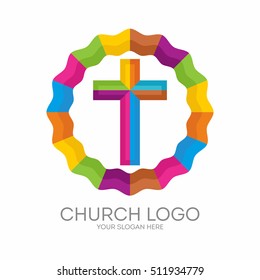 Church logo. Christian symbols. The cross of Jesus