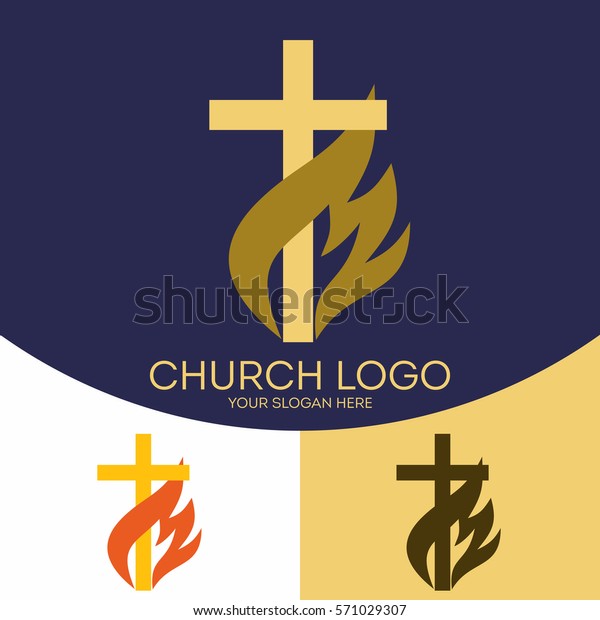 Church Logo Christian Symbols Cross Jesus Stock Vector (Royalty Free ...