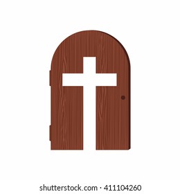 Church logo. Christian symbols. Door Jesus Christ.