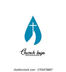 Church logo. Christian symbols. A drop of living water, as the epithet of Christ.