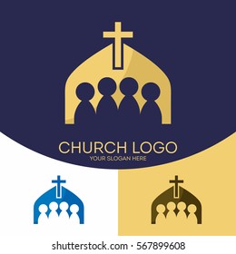 Church logo. Christian symbols. Ekklesia Lord Jesus Christ