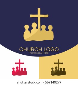 Church logo. Christian symbols. Ekklesia Lord Jesus Christ