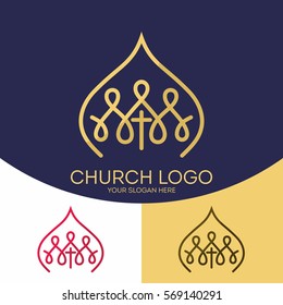 Church logo. Christian symbols. Ekklesia Lord Jesus Christ