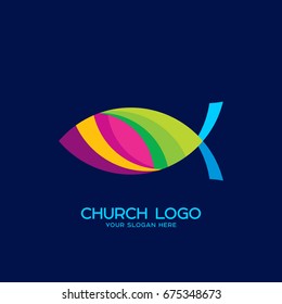 Church Logo. Christian Symbols. Fish - The Symbol Of Jesus Christ