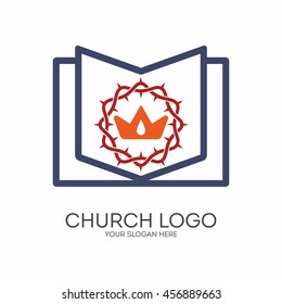 Church logo. Christian symbols. Jesus - the King and the Lord.