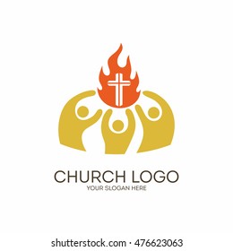 Church logo. Christian symbols. Unity in Jesus Christ.