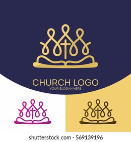 Church logo. Christian symbols.Believers in the Lord Jesus Christ and the Holy Bible.