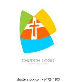 Church Logo Cristian Symbols Cross Jesus Stock Vector (Royalty Free ...