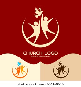 Church Logo. Cristian Symbols. The Holy Spirit And People