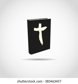 Church logo. Cross, bible.