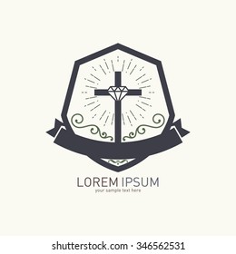 Church logo. Cross and diamond