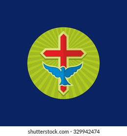 Church logo. Cross and dove