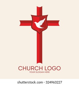 Church Logo. Cross And Dove, Holy Spirit