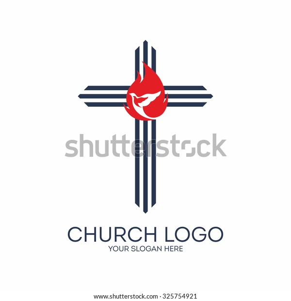 Church Logo Cross Flame Dove Stock Vector (Royalty Free) 325754921 ...