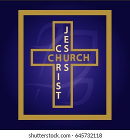 Church logo. Cross. Jesus Christ Church.