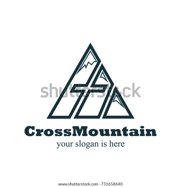 Church Logo Cross Mountain Stock Vector Royalty Free 731658640