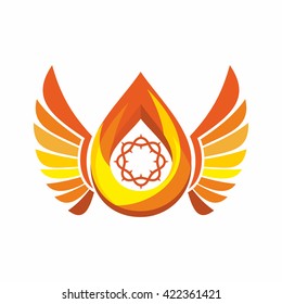 Church Logo. Crown Of Thorns, The Flame Of The Holy Spirit, Angels Wings.