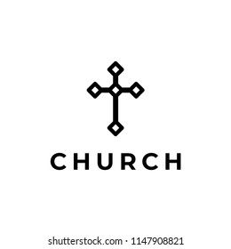 Church Christian Line Art Style Logo Stock Vector (royalty Free 