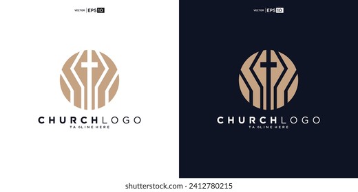 church logo design, inspiration church logo, christian logo symbol illustration.