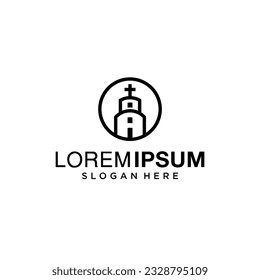 church logo design inspiration with line style, church logo inspirations, church logo simple