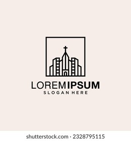 church logo design inspiration with line style, church logo inspirations, church logo simple