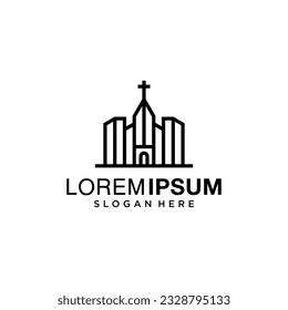 church logo design inspiration with line style, church logo inspirations, church logo simple