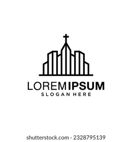 church logo design inspiration with line style, church logo inspirations, church logo simple