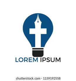 Church logo design. Ministry Logo Design for Church. The Lamp of Jesus Christ. God's lamp sign.