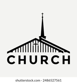Concepto simple del diseño del logotipo de la iglesia. 
