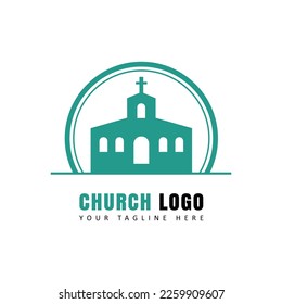 Church logo design template. Church building icon. Vector illustration.