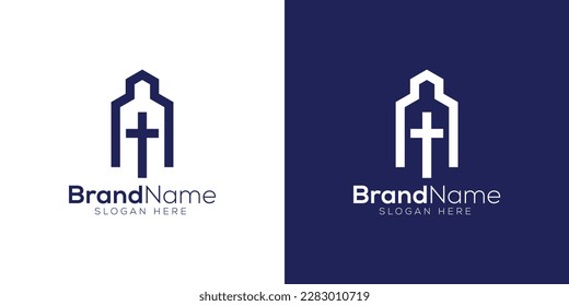 Church logo design template free vector