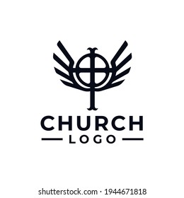 church logo design vector for community with heraldic concept idea