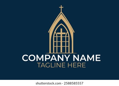 Church logo design vector template. Christian symbols, logos and icons.